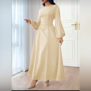 Elegant Cream Maxi Dress